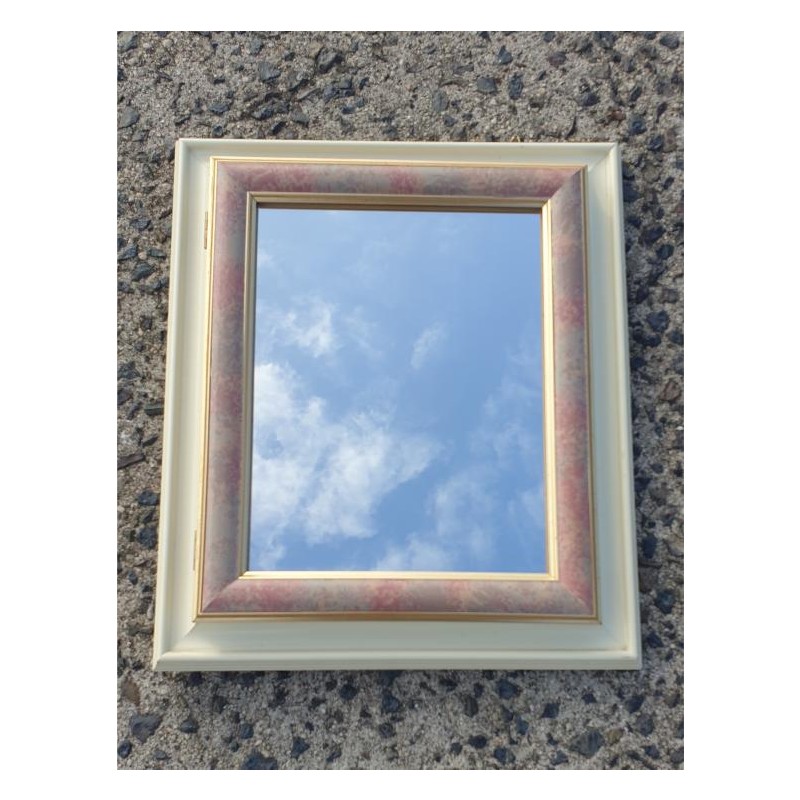 Vintage Wooden Mirrored Jewellery Box - Wall Hanging