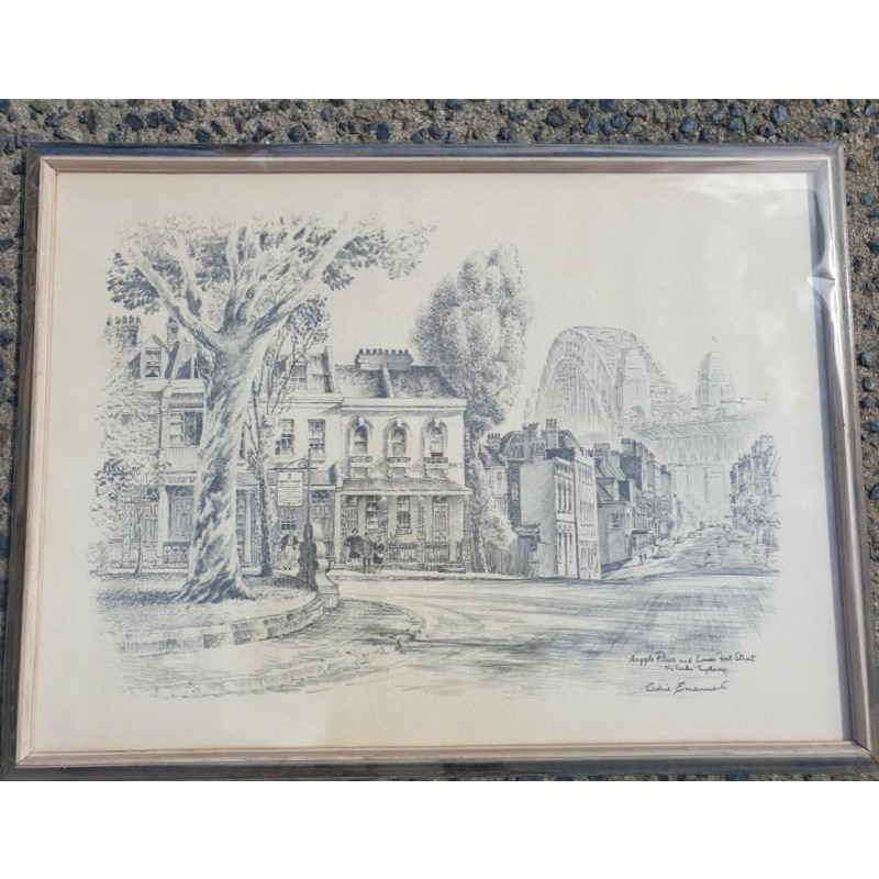 Vintage Print by Cedric Emanuel  - Title: Argyle Place & Lower Fort Street