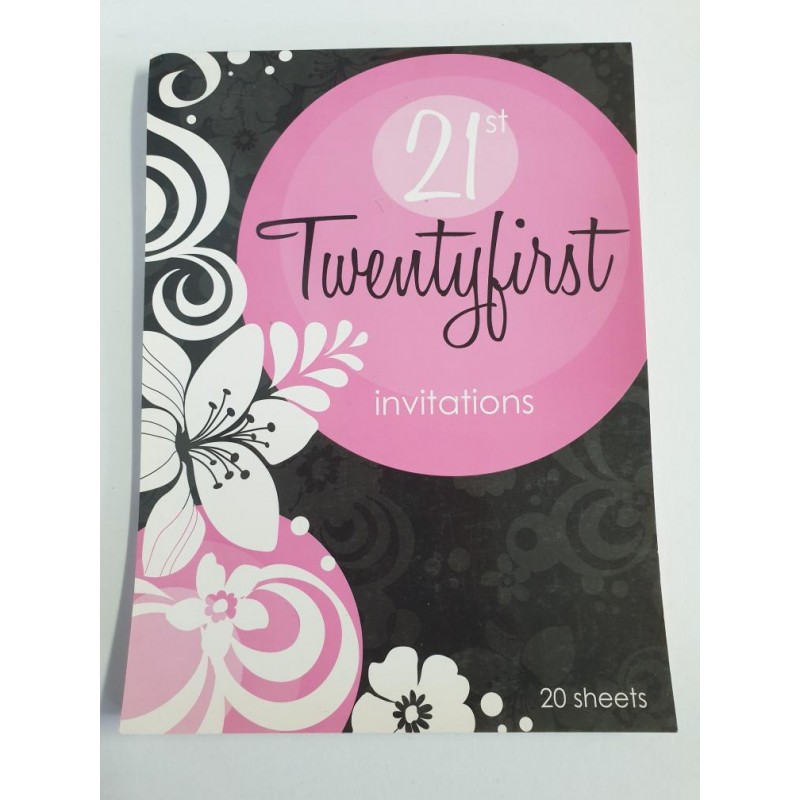 Invitations for 21st Birthday Pads (Pink)