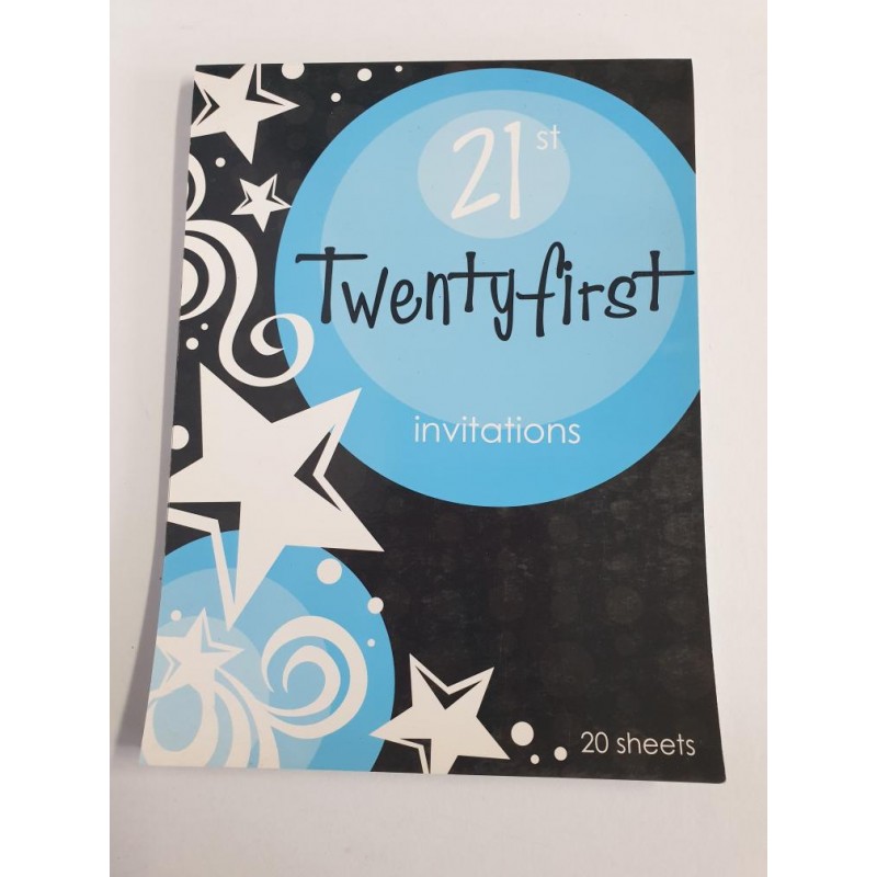 Invitations for 21st Birthday Pad (Blue)