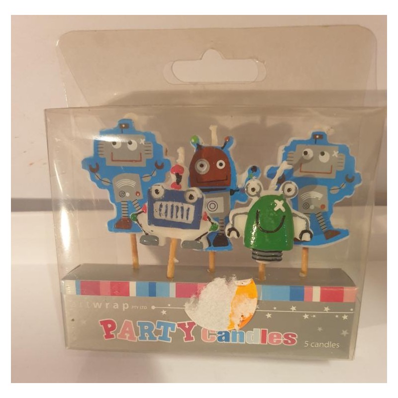 Cake Candles for Kids - Robot Theme
