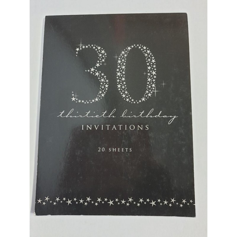 Invitation Pads for 30th Birthday 