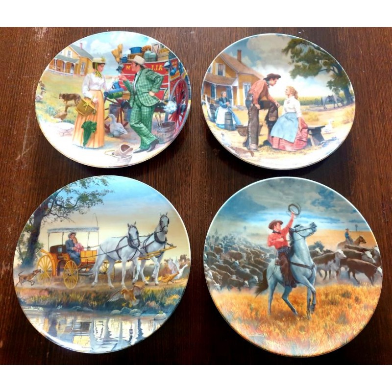 Vintage Collectable Plates - Oklahoma - Set of 4