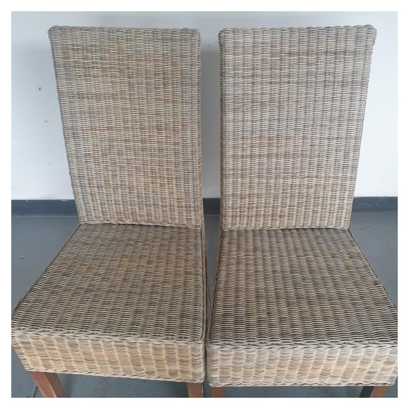 Highback Rattan Chairs - Set of 2