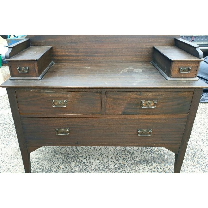 Vintage Wooden 5 Drawer Dresser with Mirror