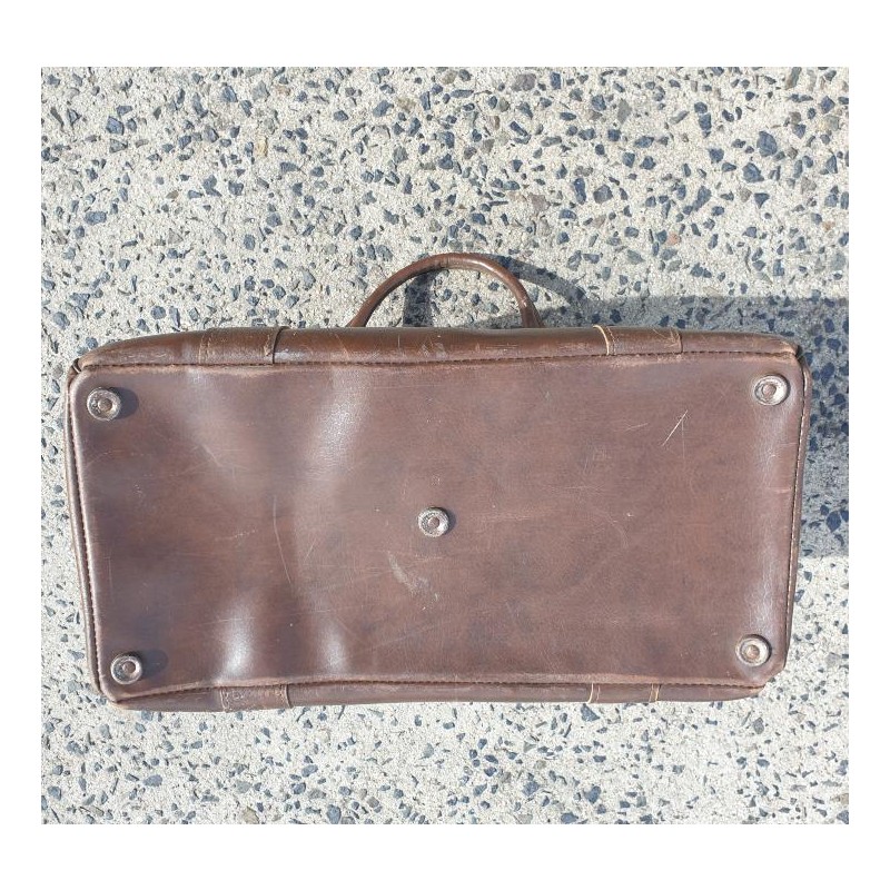 Vintage Brown Leather Gladstone Bag